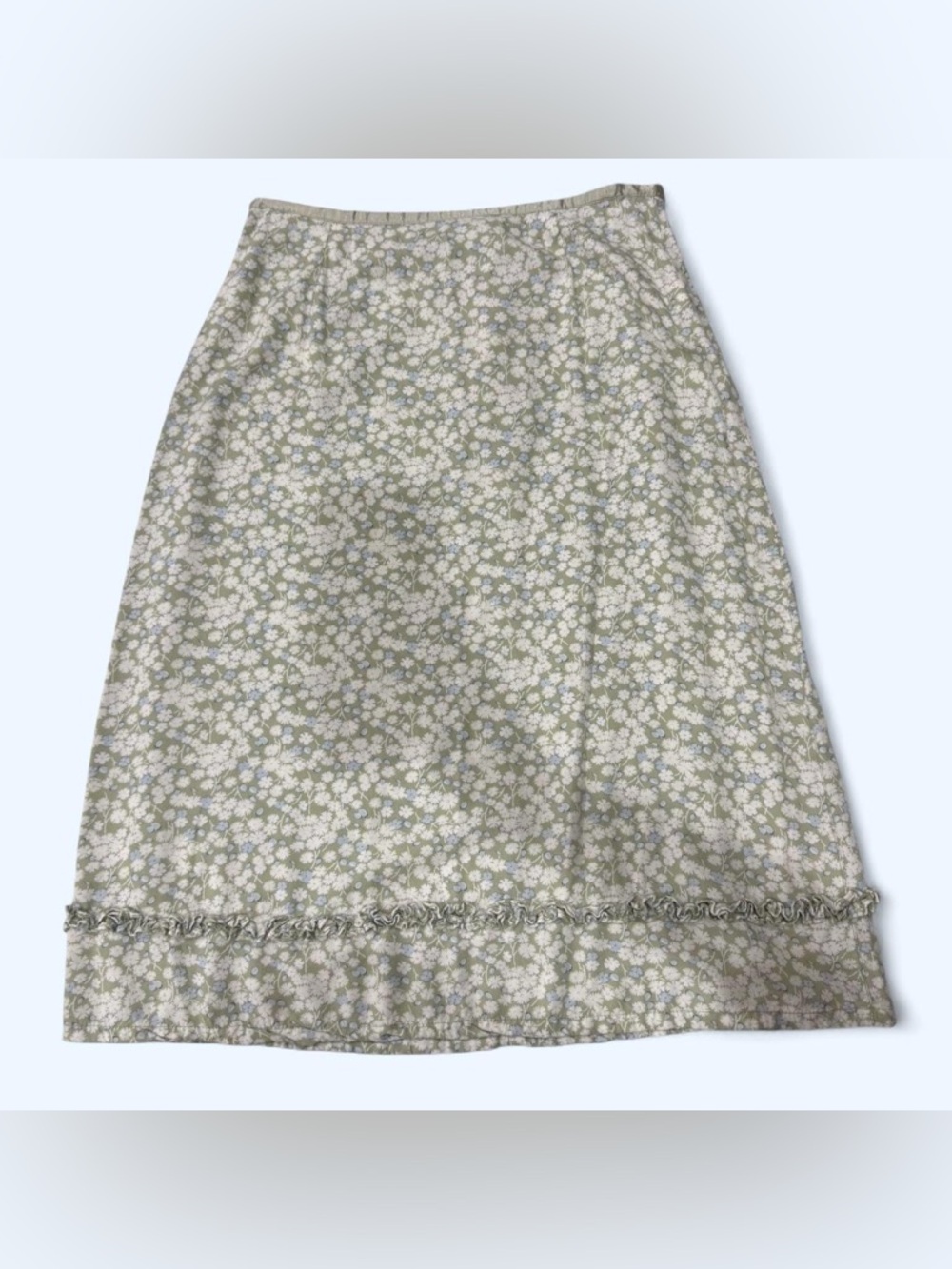 FREE SHIPPING Liz Claiborne Sage Green Floral A-Line Skirt
